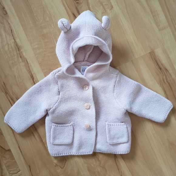 BABY GAP Knit Sweater Teddy Hood - Picture 1 of 2